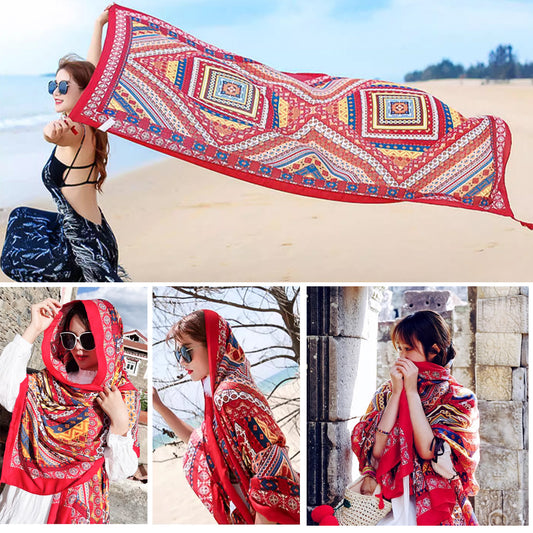 Angela&Alex Women Summer Scarfs Large Long Lightweight Linen Beach Gauze Shawl Wrap