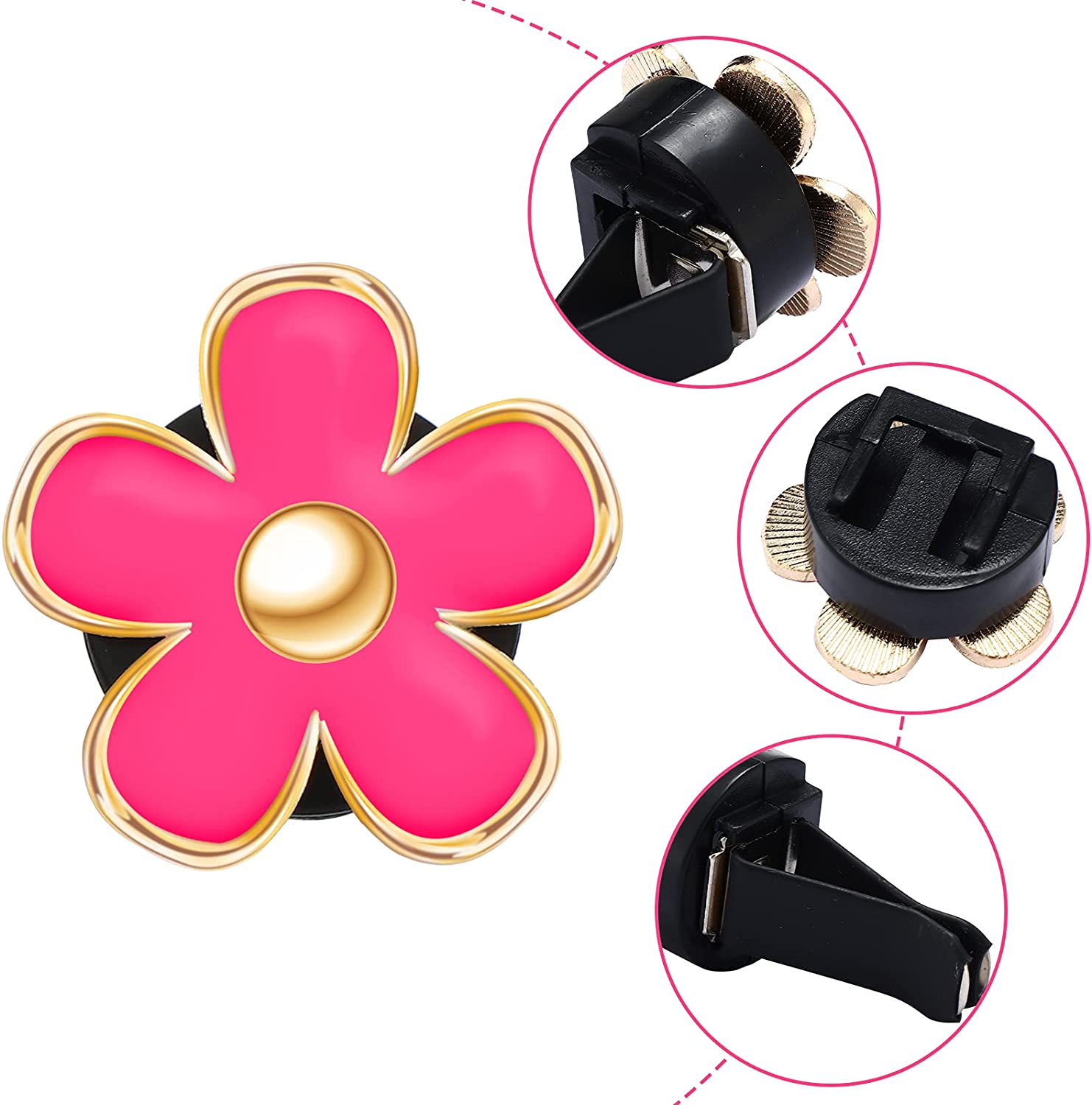 2 Pieces Daisy Flower Air Vent Clip Cute Car Air Freshener Clip Boho Car  Air Outlet Decorations Charm Car Inter Decor Accessories for Girls Women 